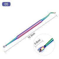 Removedor de piel muerta, empujador de cutina, cuchillo para pulir gel UV arcoíris, herramienta artística de limpieza de uñas de acero inoxidable - details 10