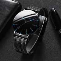 Reloj de hombre Fashion Blue Needle con correa de malla - details 0