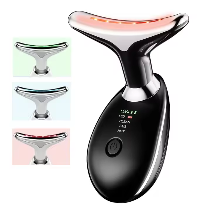 Masajeador Facial EMS Antiarrugas 3 LED 3 Modos Cuidado de la Piel del Cuello - 1