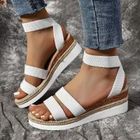 Tacones de cuña alta para mujer, sandalias casuales de moda, verano - details 2