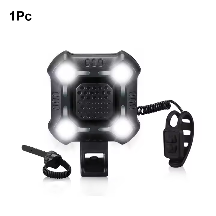 Awapow Impermeable con Carga USB 140dB Alarma Seguridad Campanas de Ciclismo 8 Modos Luz de Cabeza para Bicicleta - 1