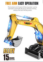 Excavadora teledirigida con control remoto para niños, juguete de simulación de aleación, iluminación de sonido, rotación de 1/18 grados, 12/13/15/17CH, regalo de cumpleaños, 680 - details 5