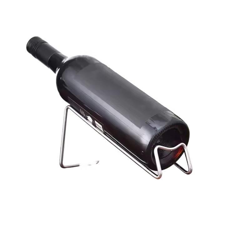 Estante Individual de hierro para vino, estante para botellas de vino galvanizado en oro/plata/oro rosa, soporte decorativo estable para botellas de vino, vino tinto - 1