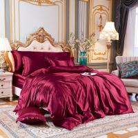 Juego de Ropa de Cama de Color Sólido con Funda de Edredón de Seda de Morera Cubierta de Cama y Funda de Almohada de Lujo en Seda de Satén Tamaño King Queen Double Twin - details 23