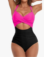 Nueva bolsa suave de una pieza traje de baño cruzado bikini con tirantes en la espalda traje de baño ajustado - details 8