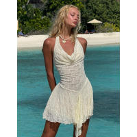 BUNO-Talenza Vestido de Fiesta de Mujer sin Mangas y Espalda Descubierta con Pliegues Y2k de Cintura Alta para Vacaciones en la Playa 2025 - details 1
