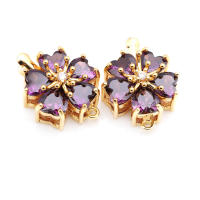 4 juegos de collares de flores de latón y circonita de Color dorado de 18K, cierres de conexión, suministros para hacer joyas Diy, accesorios para mujer - details 11