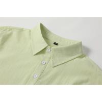 Camisa de hombre de media manga en color liso de verano con solapa, cárdigan de solapa informal de negocios de talla europea para hombre - details 6