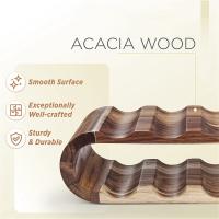 Estante de almacenamiento de vino de madera, soporte de botella de encimera, 2 niveles, 8 botellas, pequeño estante de vino, organizador rústico - details 2
