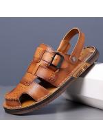Sandalias de verano 2025 para hombre Auténtica piel, con punta, para exteriores, conducción, antideslizantes, playa, estilo moderno - details 6