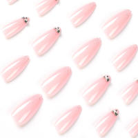 Uñas postizas rosas desnudas para mujer, uñas postizas impermeables y resistentes a los arañazos para damas de oficina elegantes - details 5
