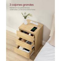 Mesita de Noche Moderna Blanca Nube LET631W14 Estación de Carga, Mesa Auxiliar con 3 Cajones, 2 Tomas AC, 2 Puertos USB - details 16