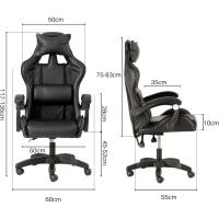 Silla de Gaming Azul y Negra, Silla Ergonómica de Oficina con Respaldo Regulable de 90 °   un 120 ° , con reposacabezas, reposabrazos y soporte lumbar. Rotación omnidireccional de 360° ° - details 29