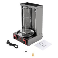 Máquina Shawarma Vertical de Gas Doner Kebab Grill giroscopio asador horno carne asador con 2 quemadores para cocina comercial de restaurante en casa - details 5