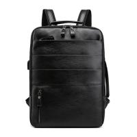 Mochilas de negocios impermeables para hombre, bolso para portátil de cuero PU, gran capacidad, carga USB, bolsa de viaje a la moda - details 17