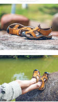 Baotou moda hueca moda al aire libre playa zapatos de conducción agua vadear sandalias de hombre - details 8