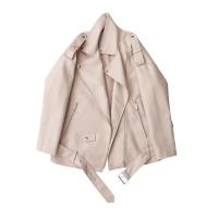 TRAFZA, chaquetas de cuero para mujer de primavera, cuello vuelto, charretera con remaches, abrigo de motociclista con cremallera, prendas de vestir holgadas de cuero suave de imitación para mujer de otoño - details 9