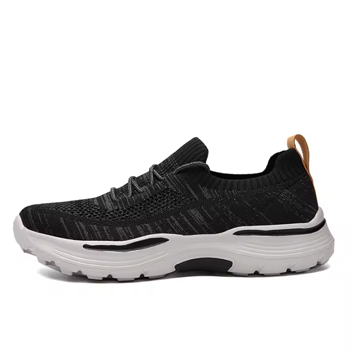 Zapatos de malla tejida con mosca transpirables para hombres, zapatos de tela viejos de Beijing de suela gruesa de un pedal - 1