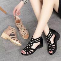 Sandalias verano de las mujeres 2025 nuevos zapatos de suela blanda desgaste exterior de moda sandalias de las mujeres tacón de cuña mujeres - details 3
