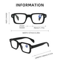 Gafas cuadradas de plástico para ordenador de lectura para mujer, luz azul, presbicia+1,0+1,5+2,0 - details 4