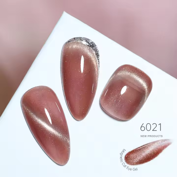 Parkson-esmalte de uñas de Gel brillante magnético, cristal Ojo de gato, cobertura completa, Auroras láser de larga duración, rojo, verde, 10ML, efecto plata UV - 1