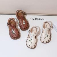 Sandalias de princesa bordadas para niñas pequeñas, zapatos planos e informales, estilo francés, para verano, 2023 - details 2