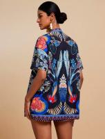 Conjunto de Verano para Mujer 2025 Blusa Estampada y Shorts Ajustados Moda Europea - details 5