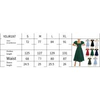Vestido Plisado De Manga Corta para Mujer, Cuello Cuadrado, Moda De Verano Europeo Y Americano - details 1