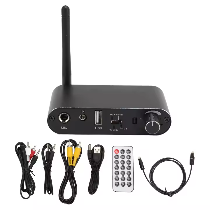 Convertidor de sonido digital a analógico Coaxial óptico AUX USB Bluetooth Entrada de micrófono Adaptador de sonido digital - 1