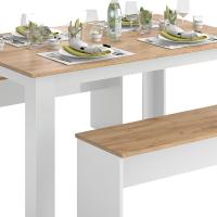 Mesa de comedor Sentio, antracita/roble dorado, 90 x 140 cm con 2 bancos - details 21