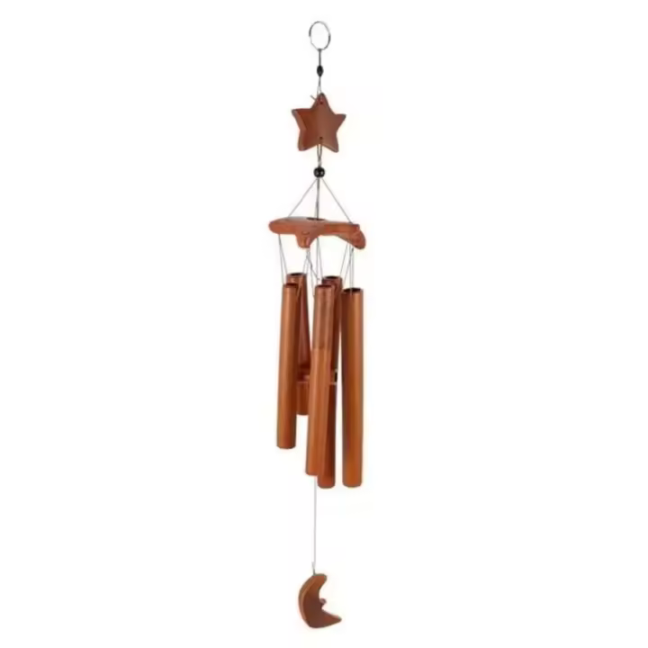 Campanas de viento de bambú para balcón, jardín al aire libre, bricolaje, decoración del hogar, tubos, campana, adornos colgantes para pared, artesanías decorativas - 1