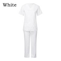 Uniforme de trabajo de enfermera de manga corta con cuello en V de color sólido para mujer, conjunto de ropa de trabajo de enfermería médica para médico de hospital, ropa de cirugía Dental - details 1