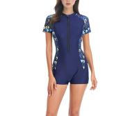 Traje de baño de una pieza estilo cremallera para mujer, bikini sexy con estampado de color competitivo, bikini de vacaciones - details 6