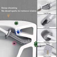 Cepillo De Inodoro Colgante Con Soporte Largo Cepillo De Limpieza De Baño Con Pincel Suave Y Silicone Accesorios De Baño Ecológicos - details 12