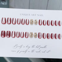 Puntas de uñas postizas elegantes con diseño de luna blanca para - details 1