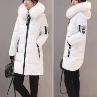 Abrigo de algodón con capucha para mujer, chaqueta cálida de manga larga a prueba de viento, de longitud media, Color sólido, ajustado, para invierno - details 4