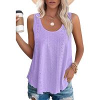 BUNO-2025 Novedad de verano, camisas para mujer, cuello redondo, sin mangas, Color sólido, camisetas sin mangas informales holgadas, blusas blancas para fiesta en la playa, camisas para mujer - details 1