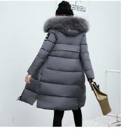Abrigo de plumón para mujer, chaqueta de invierno con cuello de piel grande, chaqueta gruesa ajustada, Chaqueta de algodón con capucha a la moda, chaqueta larga de invierno para mujer - details 20
