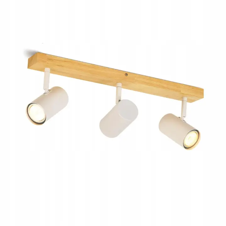 CBJKTX 3 Focos de techo de madera vintage GU10 Blanco moderno 350 °   Giratorio para dormitorio, sala de estar, oficina, comedor, cocina - 1
