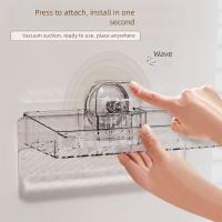 Estante de ducha con ventosa transparente, estante de drenaje para fregadero sin taladro, organizador de ducha de gran capacidad extraíble para cocina - details 11