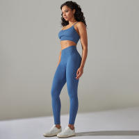 Hamidou-Conjunto de ropa deportiva de dos piezas para mujer, Leggings de cintura alta para gimnasio, Top corto, trajes deportivos de Fitness, ropa deportiva con lavado ácido - details 51
