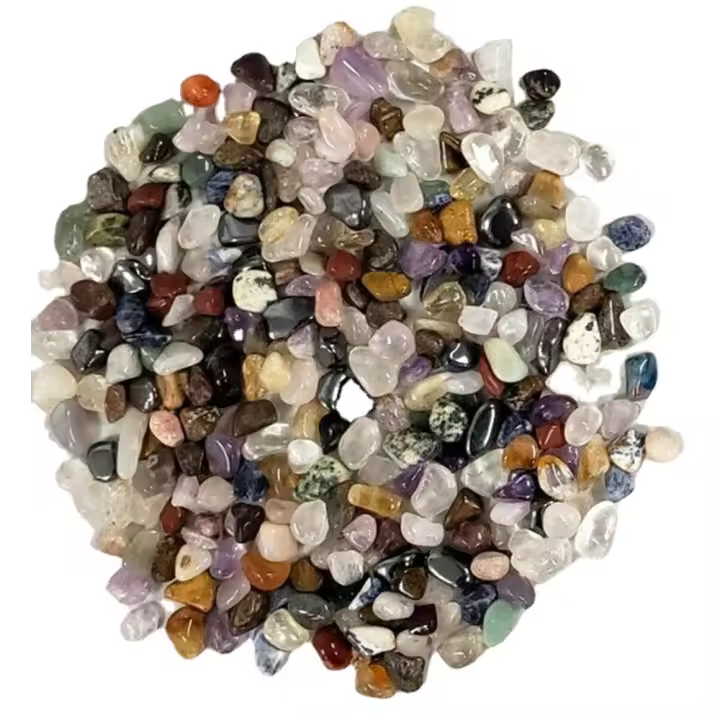 Piedra variada de cristal para decoración de jardín, gemas de Reiki curativas, pulido Natural mixto, Chips de cristal volteados, 100g - 1