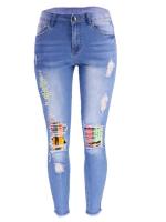 Vaqueros rasgados de cintura alta para mujer, pantalones cortos elásticos, moda coreana - details 9