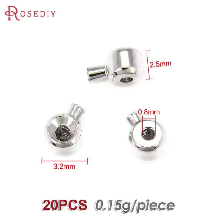 Clips de Brasso Dorado 18K 20PCS Estilo de Sujeción de Bola Ideal para Hacer Joyas DIY - 1