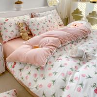 Conjunto de Cama Floral Retro Coreano Sábanas de Algodón Lavado 100%, Funda de Edredón Suave, Funda de Almohada - details 19