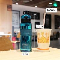 Botella de agua portátil para deportes al aire libre, vaso de plástico Multicolor de 500ML con asa para estudiantes, viaje al aire libre, gimnasio - details 3