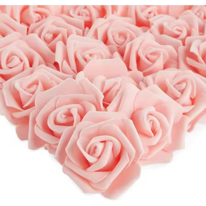 Paquete de 100 Flores Artificiales Rosa Claras 3 Pulgadas Ideal para Bodas, Despedidas de Soltera, Decoraciones de San Valentín - 1