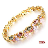 Pulsera de circonita brillante para mujer, brazalete de cristal, joyería de fiesta nupcial, nueva moda - details 4