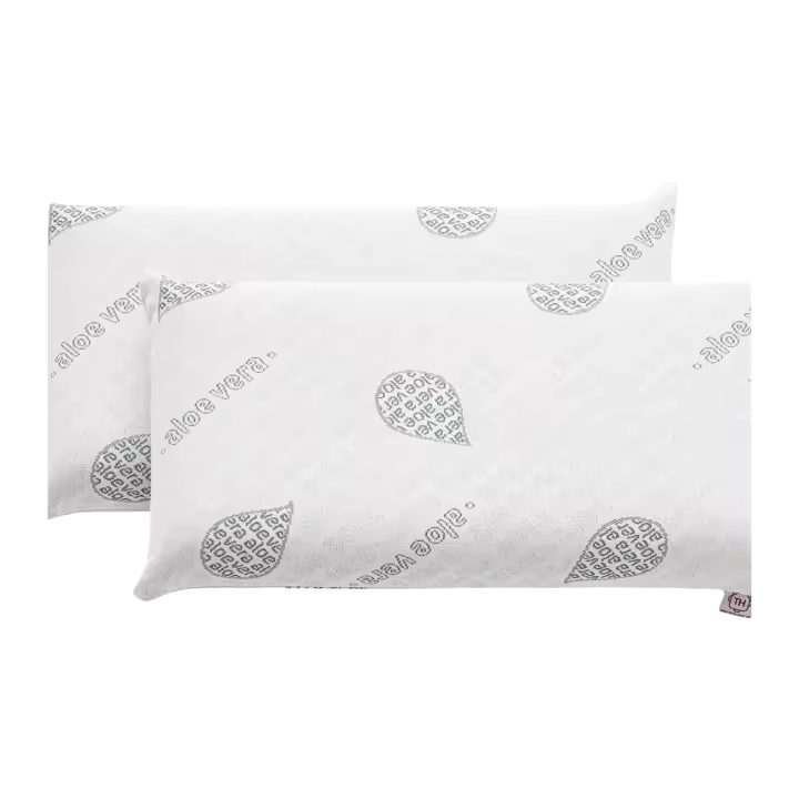 Pack (2 Unidades) Almohada Viscoelástica - 70 cm - Tejido Ecológico Aloe Vera, núcleo de Visco Puro 100% Natural - Doble Funda con Cremallera. Adaptativa Termoregulada. - 1