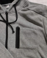 Sudadera con capucha con cremallera para hombre, traje deportivo informal Digital, pantalones de chándal de Color sólido - details 3